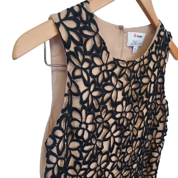 Lela Rose Neiman Marcus Black Flower Lace Overlay Sleeveless Tank Top Size XS - Picture 2 of 5